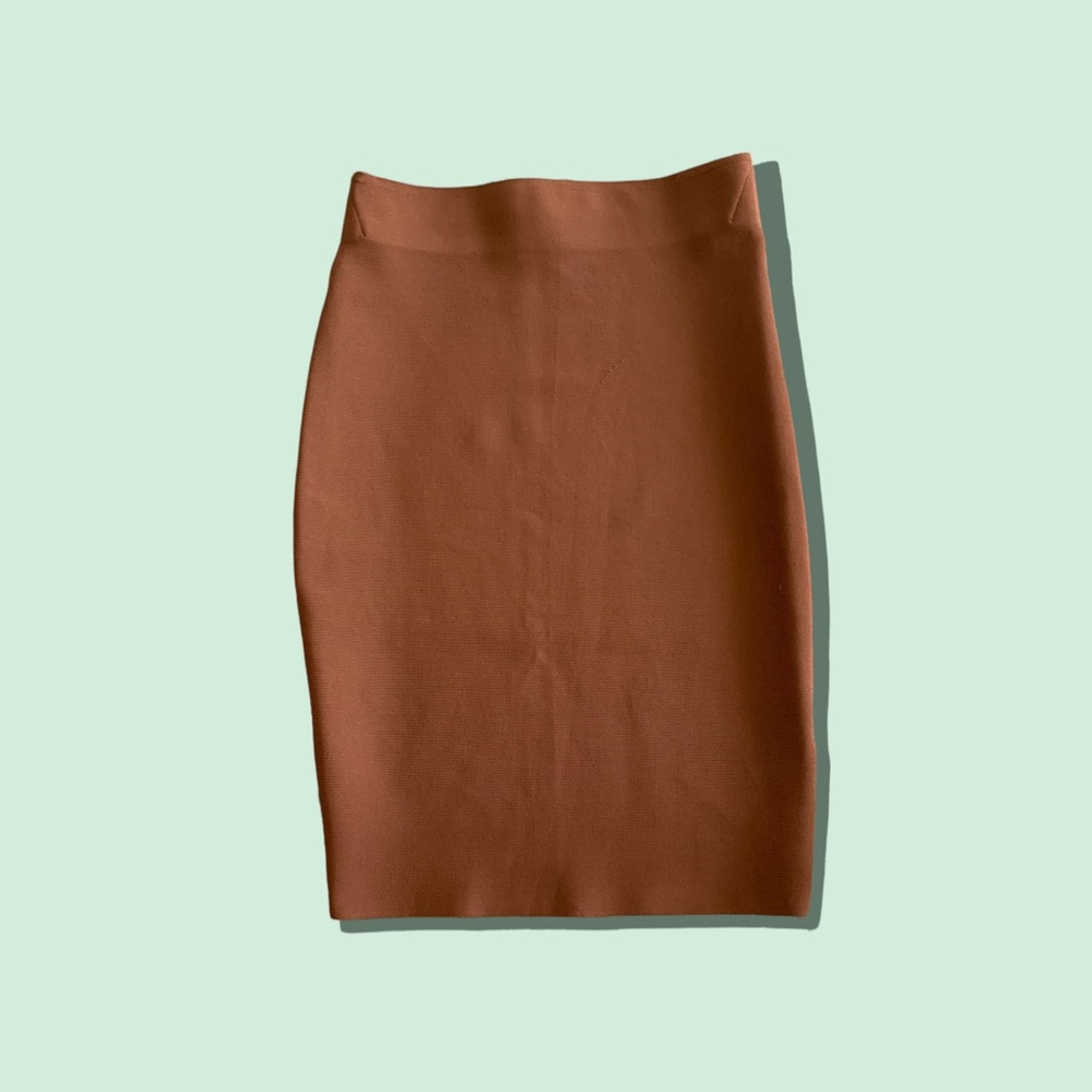Chocolate brown pencil skirt